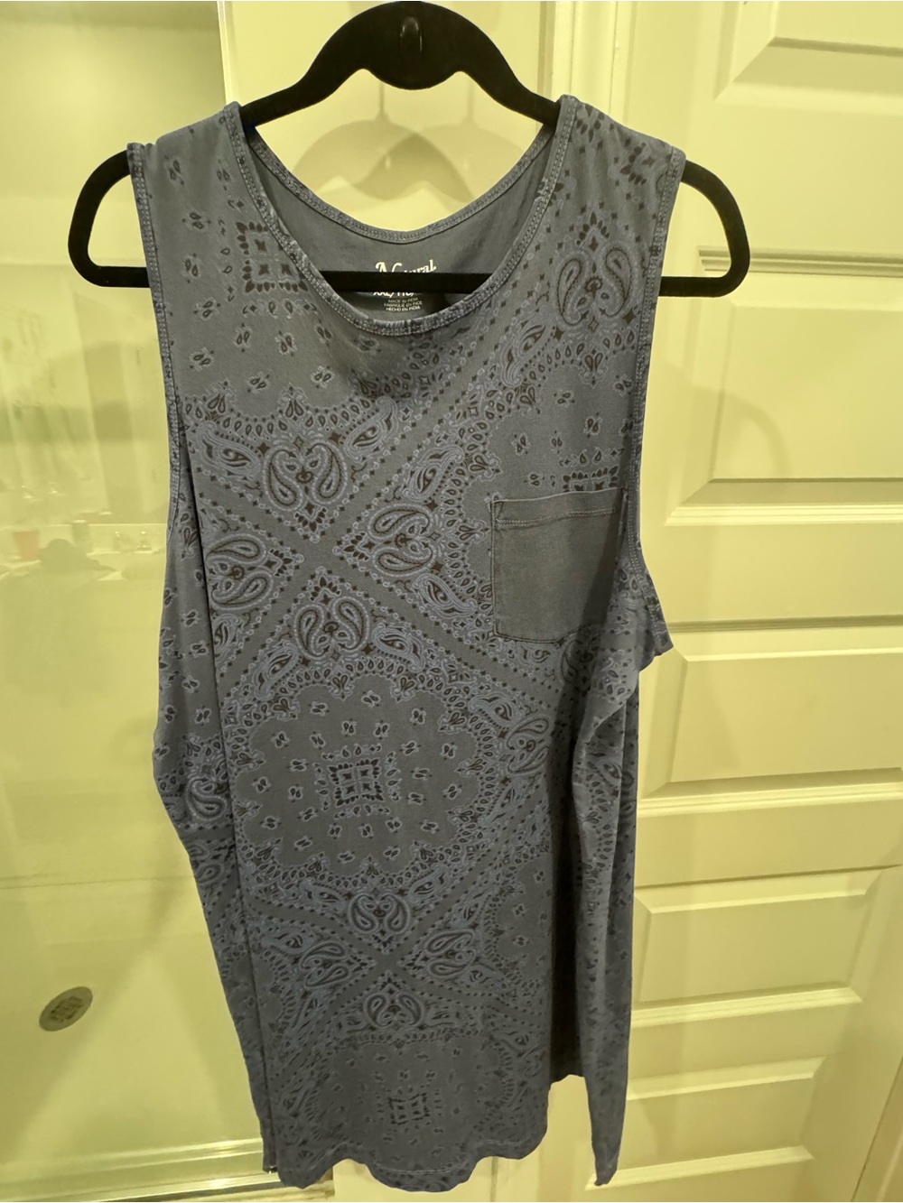 Natural Reflections Blue Bandana-Print Tank with Chest Pocket